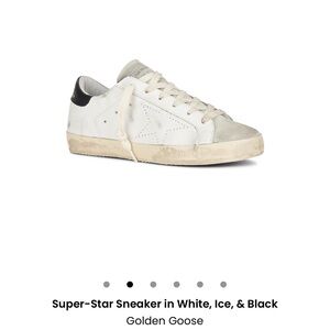 Golden Goose Super-Star Sneakers in White, Gray, and Black